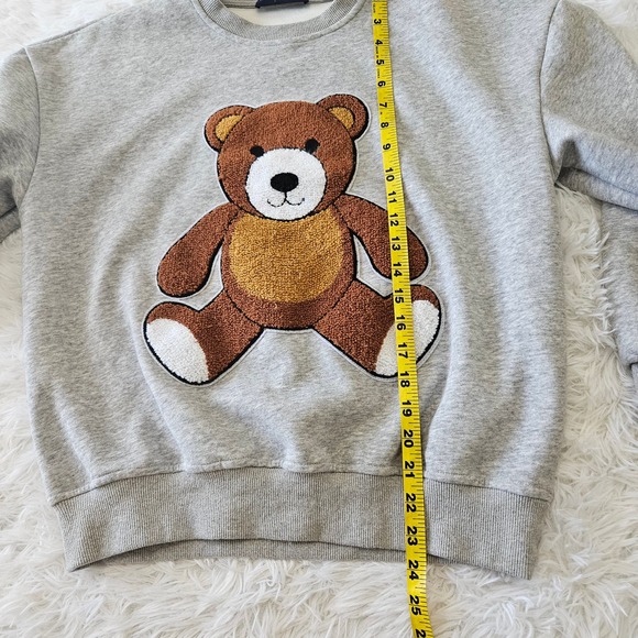 Elpam Women's Gray Teddy Bear Graphic Crewneck Sweatshirt. Size‎ S - Picture 6 of 7